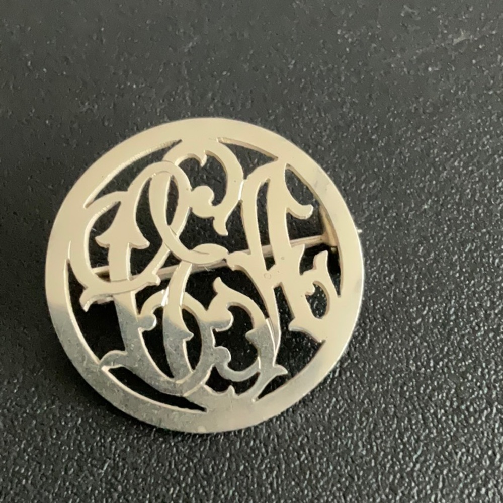 Sterling Silver Monogram Pin - image 1